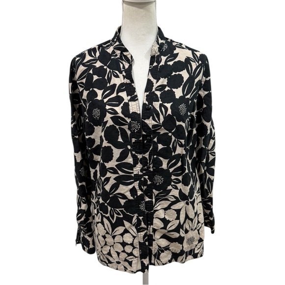 Charter Club Tops - Charter Club Ombré Floral Linen Button Down Shirt